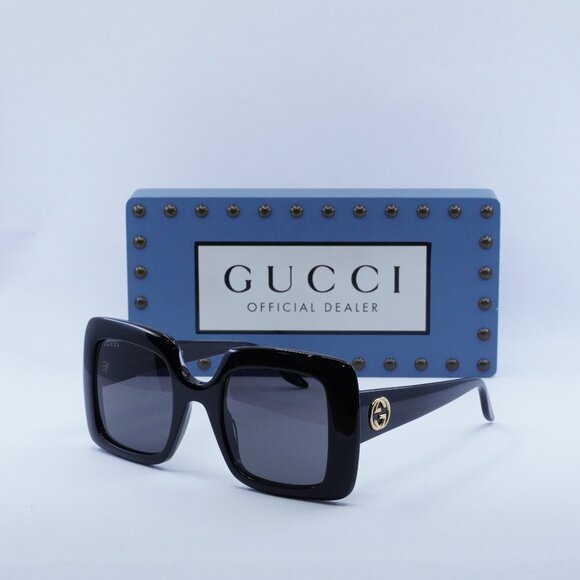 Gucci GG0896S 001 Square Sunglasses - Black/Grey - Picture 1 of 10